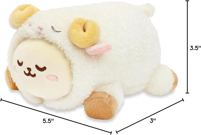 Anirollz Stuffed Animal Plush Toy – 6" Small Blanket Outfitz Doll | Soft, Squishy, Warm, Cute, Comfort, Safe | Birthday Pillow with Kawaii Bunny Rabbit Sheep Bunniroll