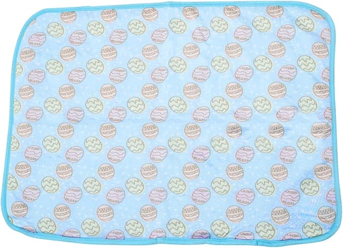 SEIS Dog Ice Pad Ice Silk Cats Kennel Mat Pet Cooling Pad Summer Cool Bamboo Mat Breathable Pad (Blue, S