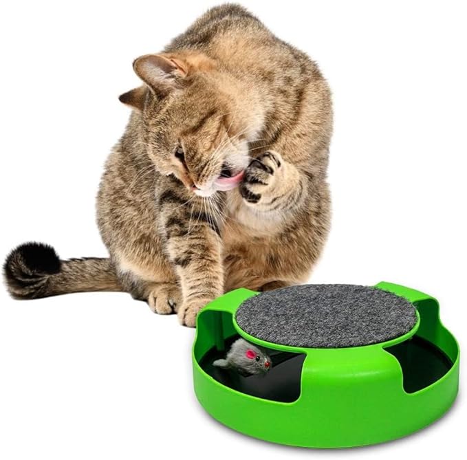 Kole KI-OC992 Cat Scratch Pad Spinning Toy with Mouse, One Size
