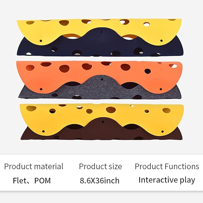Cat Tunnels for Indoor Cats,Cat Tunnel Mat DIY Cat Play mat for Kittens Felt Cloth Random Combinations and Infinite Extension,Foldable,for Cats Dogs and Rabbits (Coffee&Yellow)