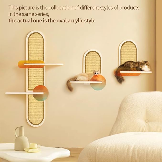 Wall Mounted Cat Scratcher Pad - Cats Wall Shelves Cat Scratching Post Kitten Sisal Scratch Board Wall Mount Sleeping Perches Replaceable Vertical Scratch Pads for Indoor Cats (Cat Scratch Post B)