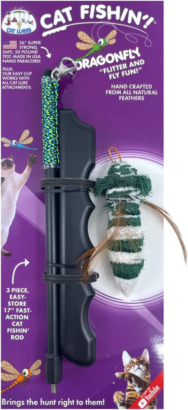 GoCat Cat Lures Cat Fishin Dragonfly (3 Piece Rod + Attachment)