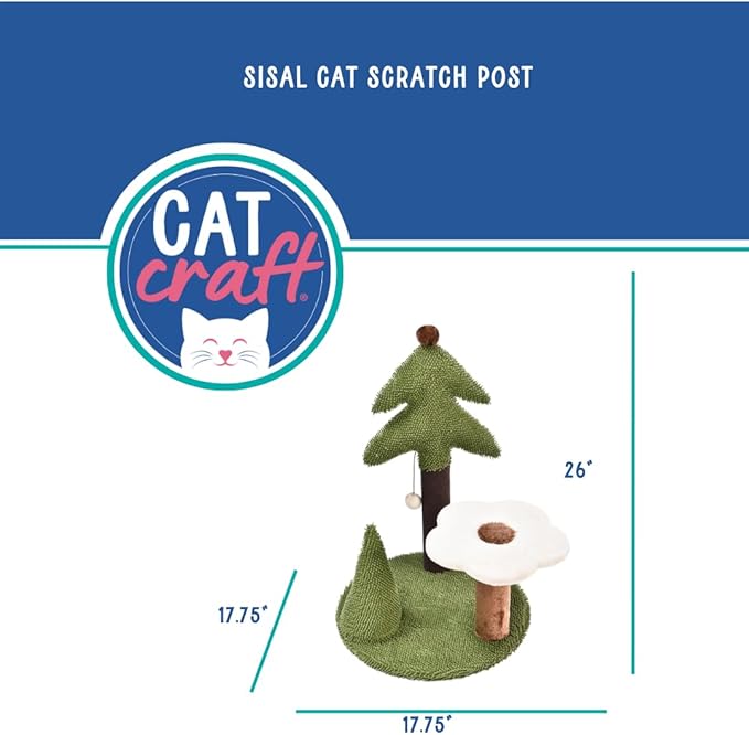 Cat Craft Sisal & Chenille Forest Pine and Flower Cat Scratching Post Set