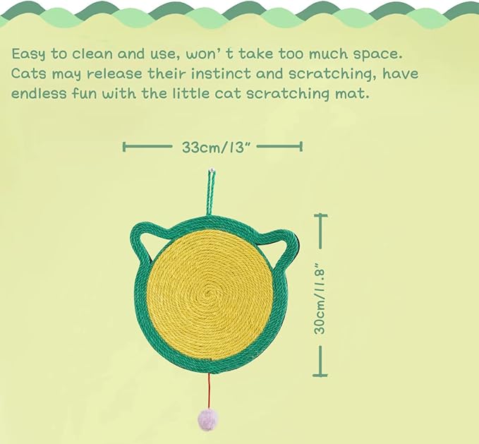 Cat Scratcher Mat, Natural Sisal Cat Scratch Mats, Horizontal Cat Floor Scratching Pad Rug, Protect Carpets and Sofas, Scratching Pads for Indoor Cats(CAT)