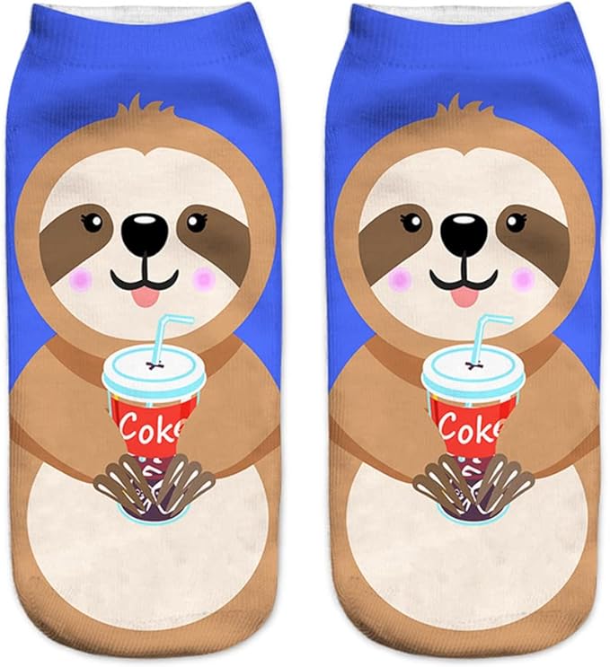 Benefeet Sox Womens Girls Funny Crazy Ankle Socks - Fun Novelty 3D Print Pattern Silly Cute Animal Food