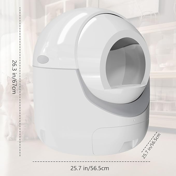 Automatic Cat Litter Box Self Cleaning, Self Cleaning Litter Box, Hands-Free Cleanup Less Tracking,Anti-Pinch/Odor-Removal Design