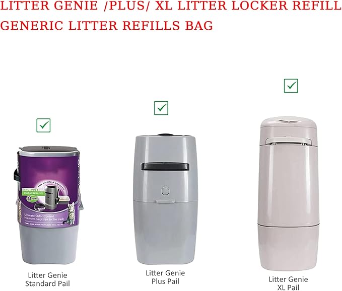 12pcs Cat Litter Refills Bag Compatible with Your Standard Litter Genie/Plus/XL Litter Refill Generic Litter Refills Bag