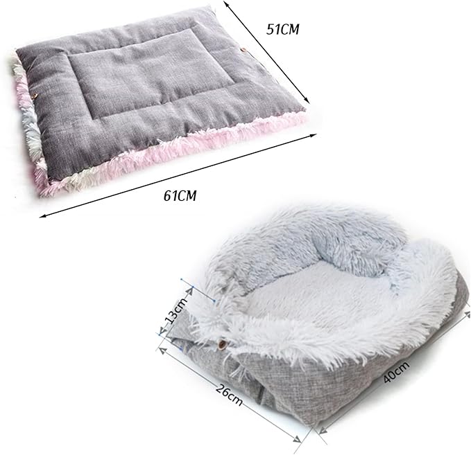 Gecheer Cat Bed for Indoor Cats, Washable Soft Pet Bed Innovative Design Warming Comfortable Cat Mat Suitable for Dogs, Cats