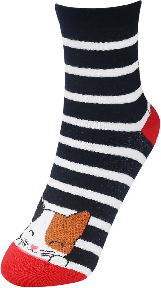 Bestjybt Women's Cat & Dog Socks - Cute Animal Socks for Holidays & Gifts