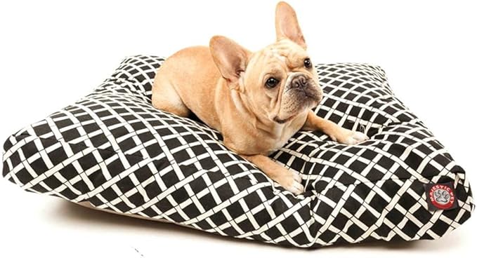 Black Bamboo Medium Rectangle Indoor Outdoor Pet Dog Bed With Removable Washable Cover By Majestic Pet Products