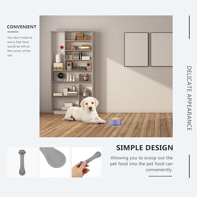 Mipcase Cat Food Scoop Silicone Dog Cat Food Spoon Cat Paw Design Multi- Functional Pet Food Can Spoon Manual Can Opener Dog Wet Food Spoon Cat Feeding Scoop Cat Claw Spoon