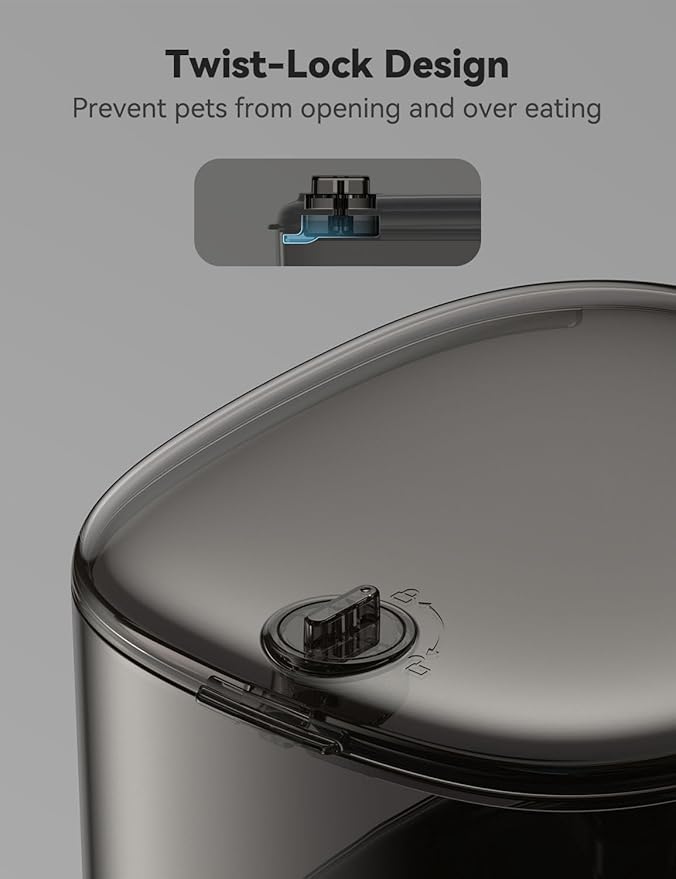 WOPET 6L Automatic Cat Feeder, WiFi Automatic Dog Feeder with APP Control for Remote Feeding, Automatic Cat Food Dispenser with Low Food Sensor and Voice Recorder, Up to 15 Meals Per Day