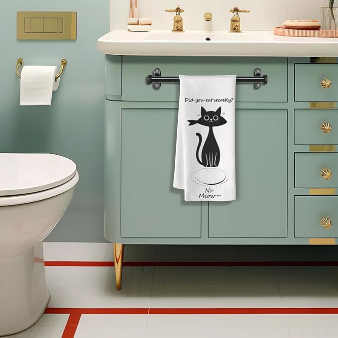 Cat Towel,Fun Kitchen Towels,Funny Hand Towels,Cute Hand Towels,Cute towels,Cat Dish Towels,Cat Hand Towel,Cat Kitchen Accessories,Cat Kitchen Towels,Cat Gifts for Women,Gifts for Cat Lovers for Women