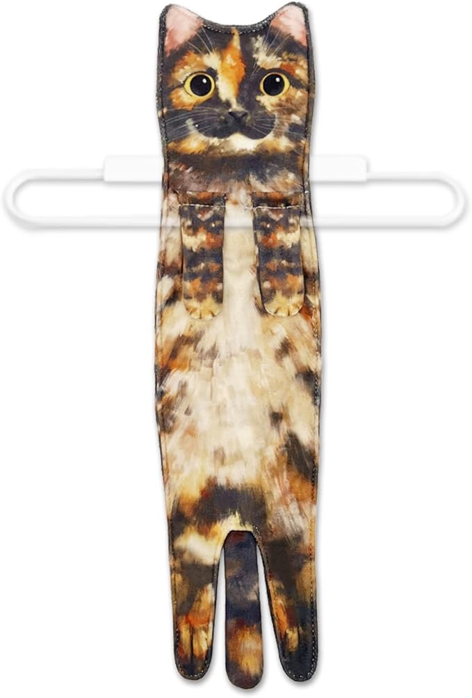 Hand Towels for Bathroom Kitchen,Cute Cat Quick-Dry Hanging Hand Towels Decorative for Bathroom Face Towels,Funny Gifts for Cat Lovers (Ginger)