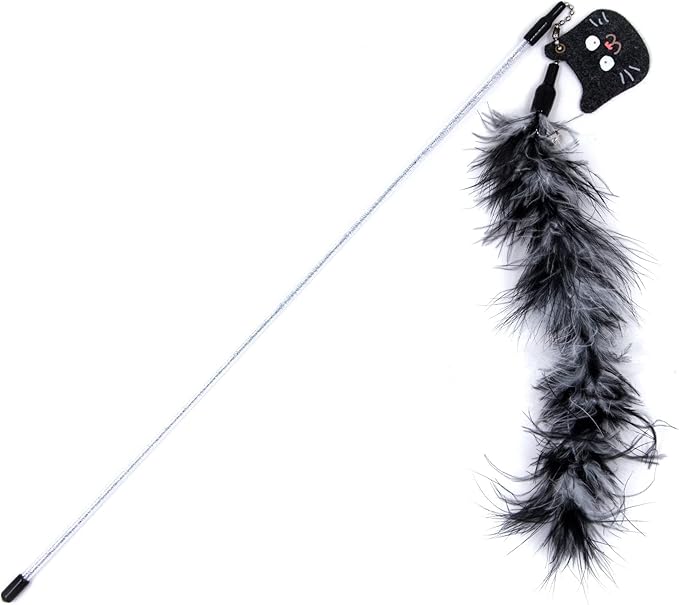 Touchcat 'Fox-Tail' Cat Teaser with Durable Glittered Cat Wand for Premium Cat Chaser Engaging Fun