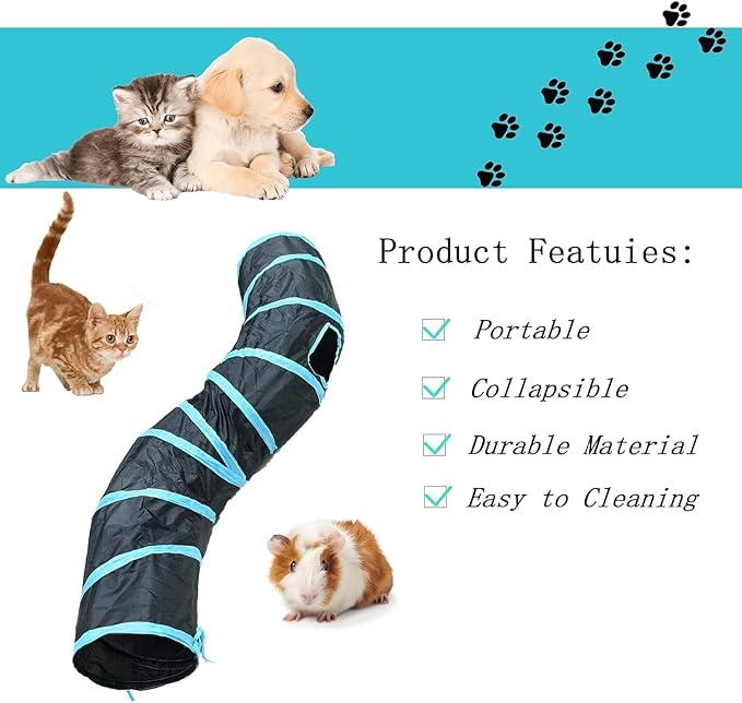 Cat Tunnel,Rabbit Tunnel,Cat Tunnels for Indoor Cats,Peekaboo Cat Cave,for Cats, Puppy, Kitty, Kitten, Rabbit