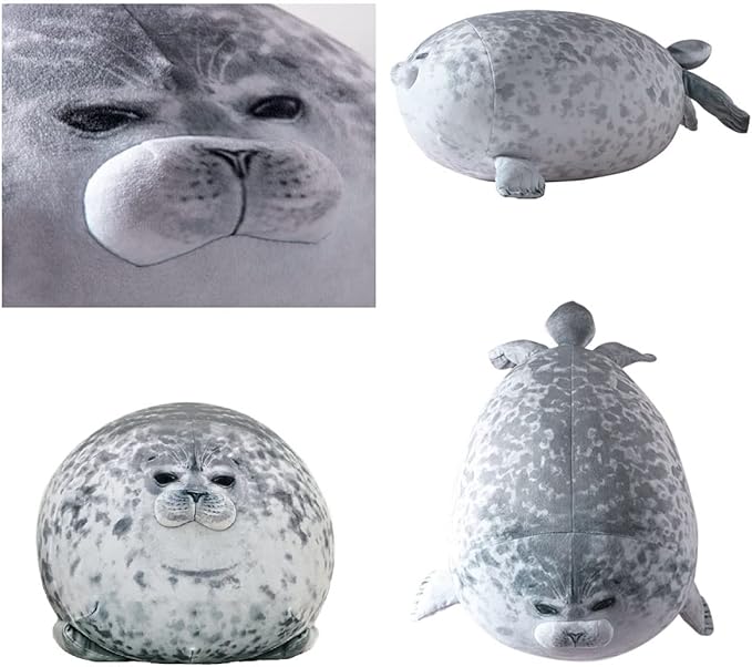 16 inch Cute Seal Plush Pillow: Soft Stuffed Animal Toy,Chubby Blob Seal Plushie for Boys Girls, Room Decor Hugging Pillow for Bed and Sofa Chair, Kids Gifts for Birthday,Valentine,Christmas