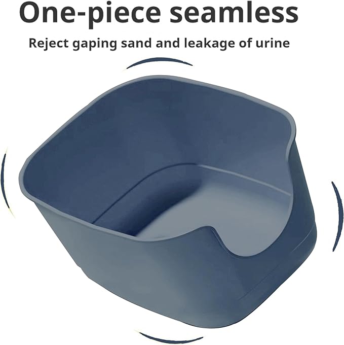 High Sides Cat Litter Box 24.6''Lx18.3''Wx12.2''H Jumbo Cat Litter Pan for Multi Cats Households, Extra Large Open Big Cat Litter Box with High Wall Anti-Splashing Kitty Litter Box(Pack of 2)