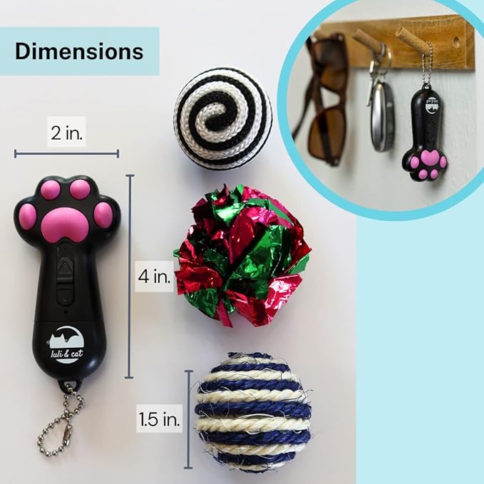 Luli & Cat USB-Rechargeable Cat Laser Toy | Multi-Function Cat Laser Pointer Toy | Interactive Cat Toy Gift Set