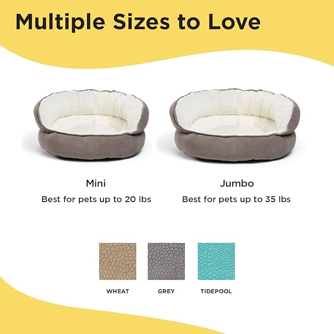 Best Friends by Sheri Mini Pet Throne High Bolster Orthopedic Relief Cat and Dog Bed Gray Mini