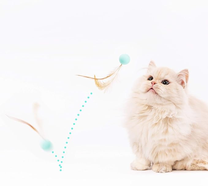pidan Cat Toys for Indoor Cats Toys Feather Cat Balls Pet Toys for Cats Silica Gel Ball (9PCS)