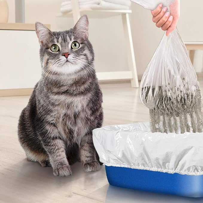Alfapet Kitty Cat Pan Disposable, Elastic Sifting Liners- 5-Pack + 1 Solid Transfer Liner -for Large, X-Large, Giant, Extra-Giant Size Litter Boxes- with Easy Fit Sta-Put Technology - Pack of 2