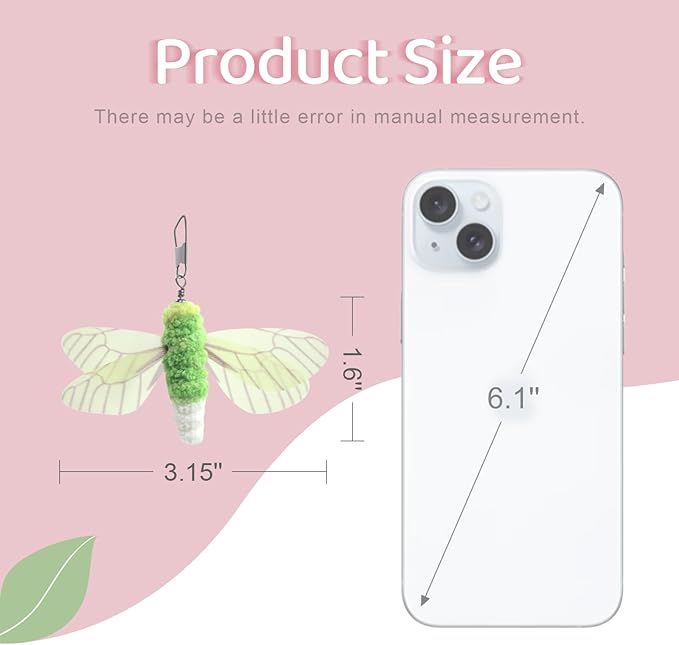 SONGWAY Insect Cat Toy Refills - 12 Pieces Bee Cat Teaser Toys, Cat Toy Wand Attachments, Cat Insect Toy, Wool Cat Toys, Interactive Cat Toys for Indoor Cats