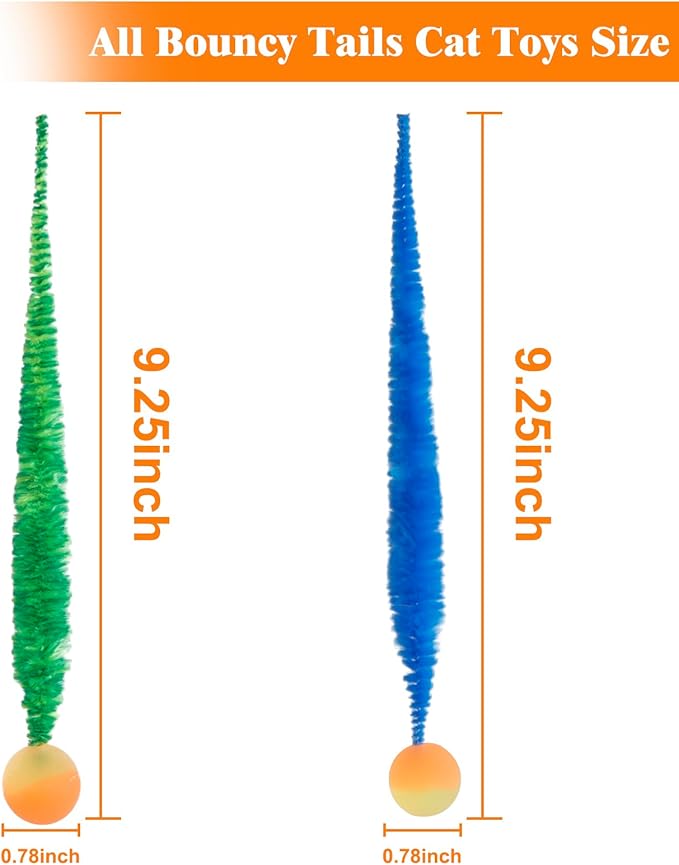 Bouncy Balls for Cats 5 Pack,Fuzzy Worm Cat Worm Toys with Ball,Magic Worm Bouncy Ball with Tail Cat Toy