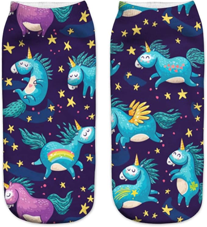 Benefeet Sox Womens Girls Funny Crazy Ankle Socks - Fun Novelty 3D Print Pattern Silly Cute Animal Food