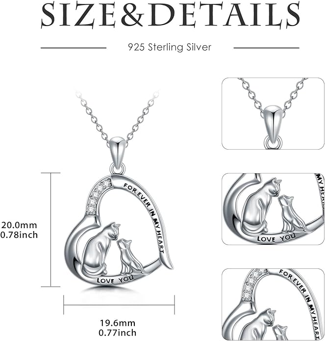 925 Sterling Silver Lab Grown Diamond Animal Necklace Cat/Bear/Bee/Dolphin/Dragonfly/Horse/Hummingbird/Koala/Parrot/Penguin/Pigeon/Sea Turtle/Starfish Lab Grown Diamond Necklace Gift for Women