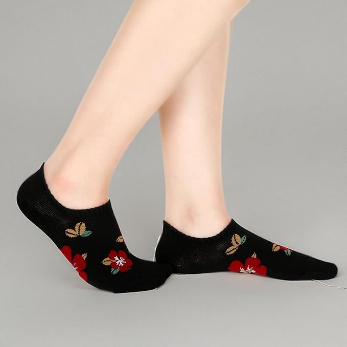 Benefeet Sox Womens Girls Cute No Show Liner Socks Non Slip Funny Patterned Low Cut Socks Novelty Cotton Loafer Footies Sock