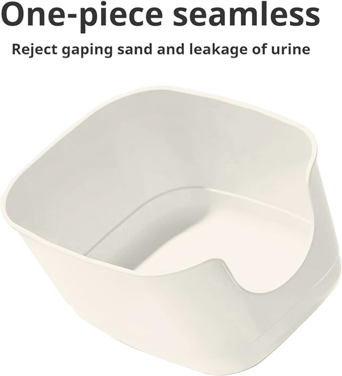 High Sides Cat Litter Box 24.6''Lx18.3''Wx12.2''H Jumbo Cat Litter Pan for Multi Cats Households, Extra Large Open Big Cat Litter Box with High Wall Anti-Splashing Kitty Litter Box(Pack of 2)