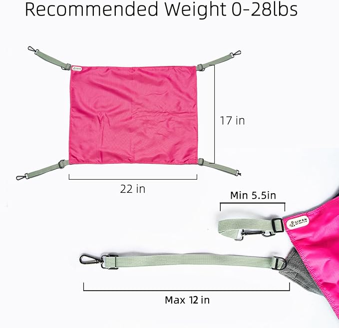 Cat Hammock,Cat Hammock for Cage,Washable Soft Outdoor Cat Mat,Waterproof Cooling Kittens Pad,Small Animals Hammock for Cats (Large, Red)