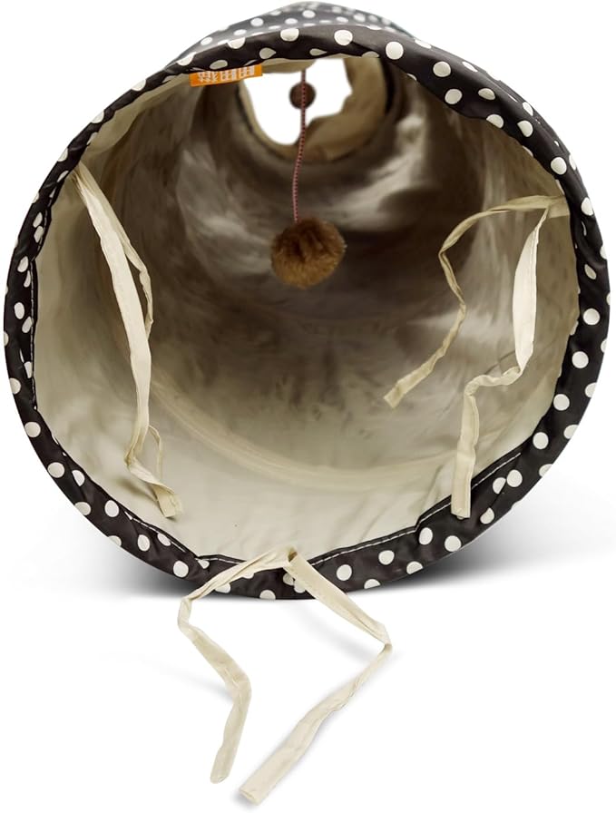 Collapsible Classic Cat Tunnel Toys (49.2"),with Plush Ball, Easy to Clean,U-Shaped Cat Play Tunnel for Indoor Cat, Kitty, Kitten…