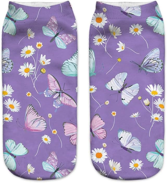 Benefeet Sox Womens Girls Funny Crazy Ankle Socks - Fun Novelty 3D Print Pattern Silly Cute Animal Food