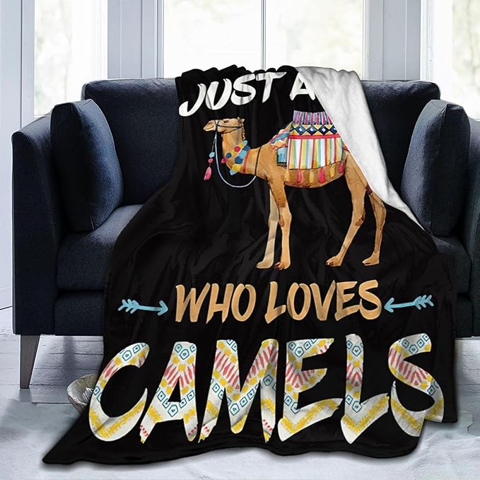 Camel Plush Throw Blanket - Super Soft, Cozy, Warm Fleece - Desert Camel Bedding - Gifts for Kids, Girls, Boys, Women - 50"X60"