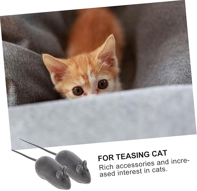 POPETPOP 20pcs Cat Toys Mice - Squeaky Mice Cat Toys - Pet Cat Soft Mouse Toy Interactive Toy Kitten Toys Noise Lovely Rat Mice False Mouse Playing Toys Random Color