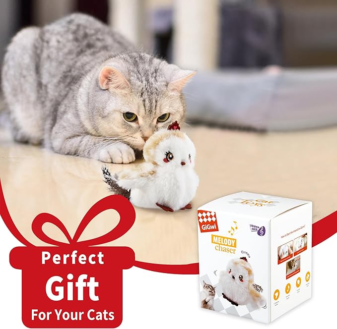 Gigwi Interactive Flapping Cat Toys Catnip, Electronic Flappy Toys Motion Activated, Automatic Cat Toys for Indoor Cats, USB Rechargeable Cat Enrichment Toy for Hunting and Kicker, Bird Princess