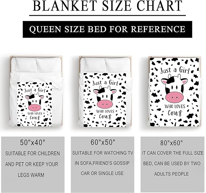Cow Blanket Gifts for Women Cow Gifts for Cow Lovers Soft Flannel Cow Throw Blanket for Kids Adults 60""x50""