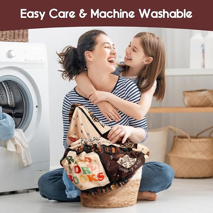 Book Lovers Gifts Blanket,Teacher Gifts for Women Men Book Lover Librarian Birthday Read Fleece Throw Blanket,Flannel Throw Blanket for Home Living Room Couch Bed Chair Dorm Decor 60"x50"