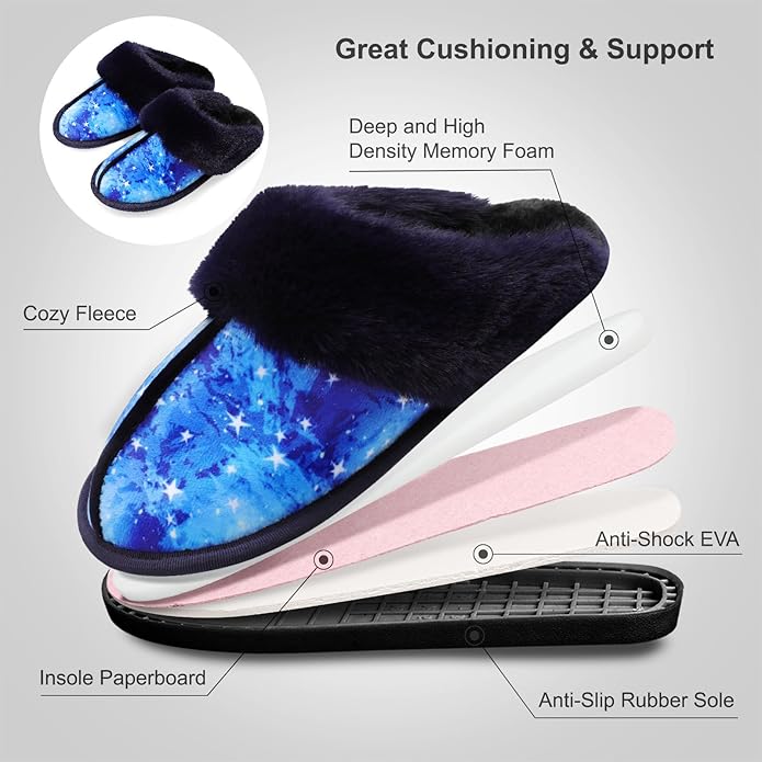 Besroad Winter Fuzzy House Slippers Sandals Plush Faux Fur Fluffy Flats Slippers Warm Slide Shoes for Women