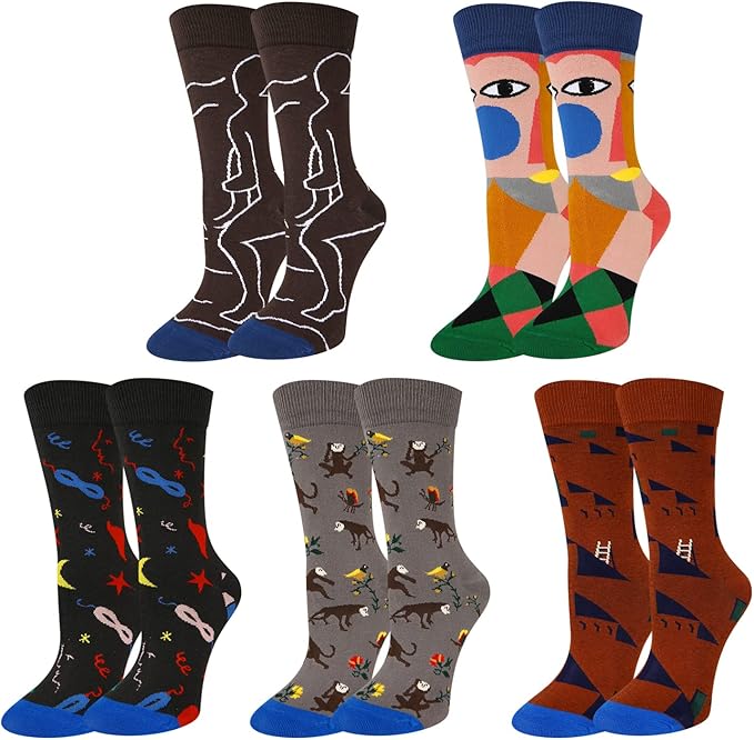 Benefeet Sox Womens Novelty Funny Crew Socks Girls Cute Animal Colorful Floral Patterned Silly Funky Casual Cotton Socks