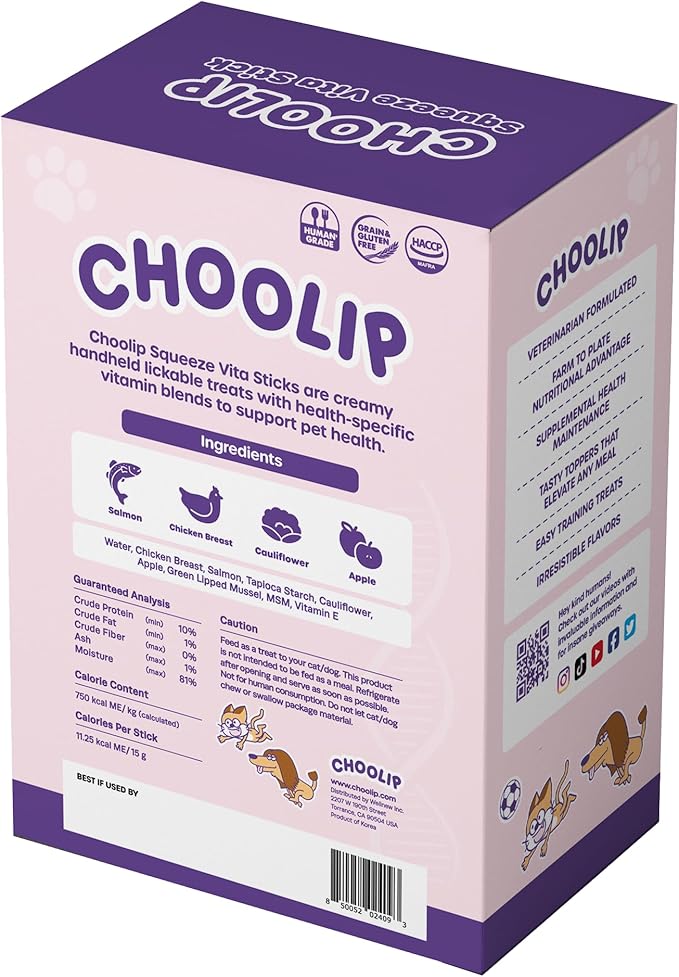 Squeeze Vita Stick Lickable Treats for Dogs & Cats. 49 Joint Support Sticks with Essential multivitamins. Soft and Tasty Paste for All Life Stages, Supporting Joints Health