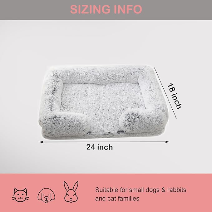 Fluffy Heated Cat Bed Indoor w/ 12V Electric Heating Pad, Thermal Warming Heated Pet Bed with Adjustable Temperature & Timer