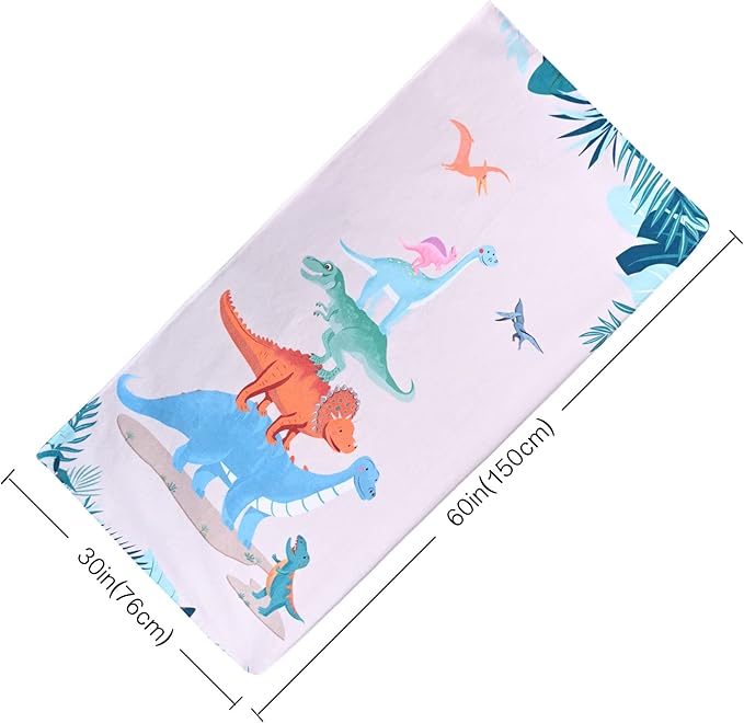 LIVILAN Dinosaur Beach Towel for Kids, 30”x60”, Microfiber, Quick Dry, Sand Free, Lightweight, Thin, Perfect for Girls, Boys, Bath, Swim, Shower, Unique Dinosaur Gifts and Decorations