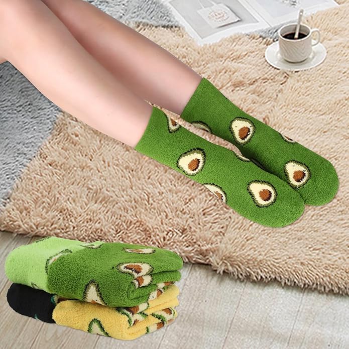 Benefeet Sox Cute Animal Fuzzy Socks for Women Girls Funny 3D Animal Cozy Socks Fluffy Slipper Socks Plush Comfy Soft Socks