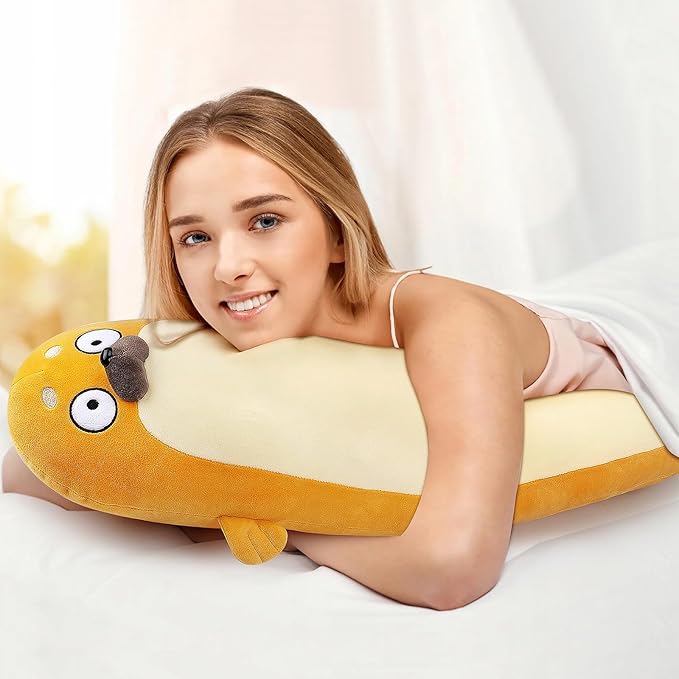 Large Seal Plush,33.5" Cute Plushies Long Seal Stuffed Animal,Weighted Seal Plush Toys,Cuddly Sleeping Hugging Pillows, Soft Giant Body Pillow,Seal Plushy Gift at Birthday Kids Adults