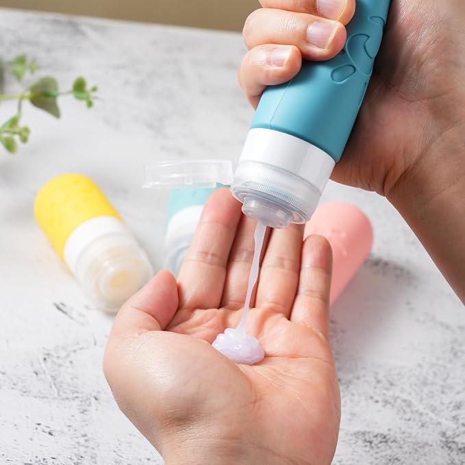 18 Pack travel Bottles for Toiletries, TSA Approved Silicone Travel Containers Leak Proof Refillable Travel Accessories for Shampoo Conditioner Lotion Body Wash(Multicolored B)