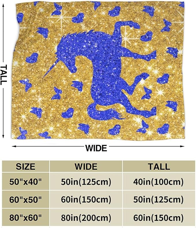 Ultra-Soft Microfiber Throw Blanket 350 GSM Fuzzy Fleece Blanket for Adults Kids Gift Couch, Sofa, Bed Cute Unicorn Butterfly 80"x60"