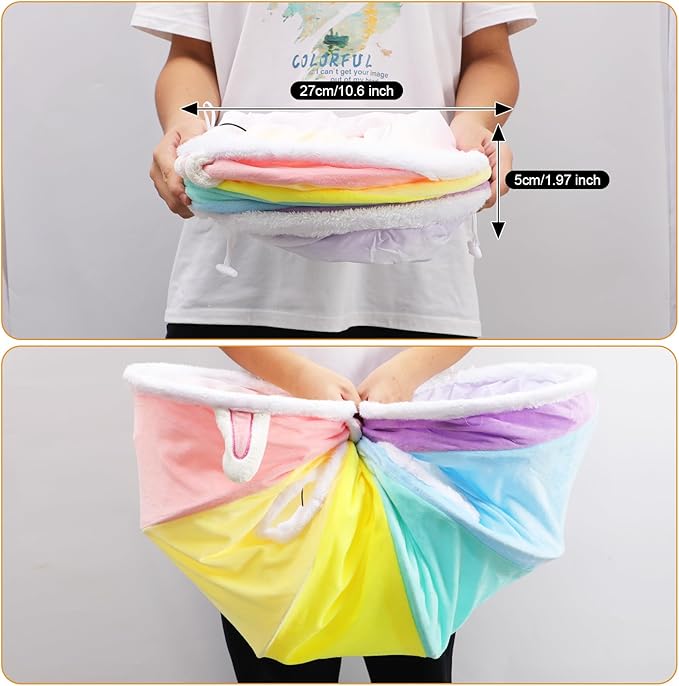 Large Size Straight Cat Tunnel with Four Holes and Hanging Ball for Indoor Cat Exercise, Interactive Crinkle Inside Material